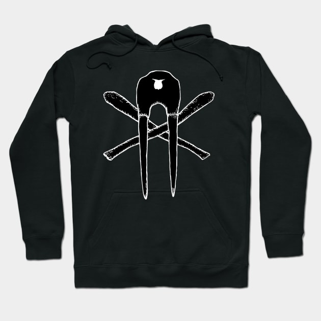 Skull and Oosiks (negative) Hoodie by wyattd